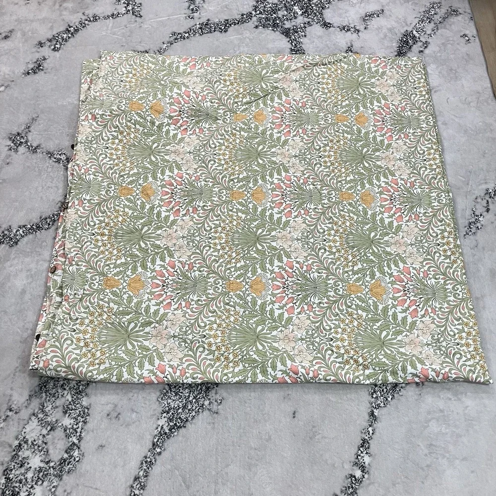 William Morris at Home Cotton Duvet Cover Floral Botanical Green Pink Bedding